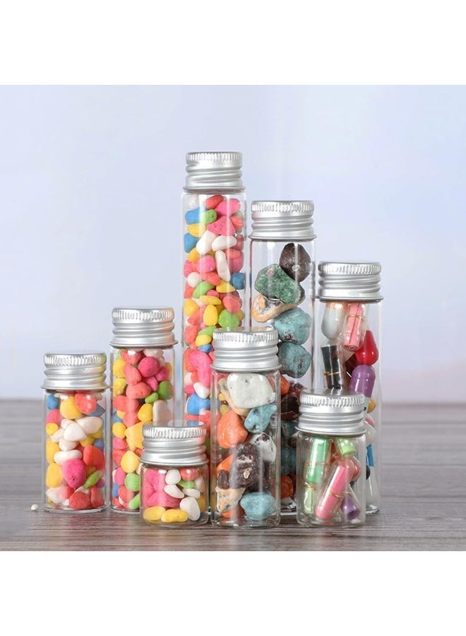 12Pcs 30ml/1oz Empty Clear Glass Bottles With Screw Aluminum Cap Small Glass Vials Mini Tiny Jars Message Sample Bottle for Essential Oil Powders Art Craft Decor Wedding Favors - Image 5